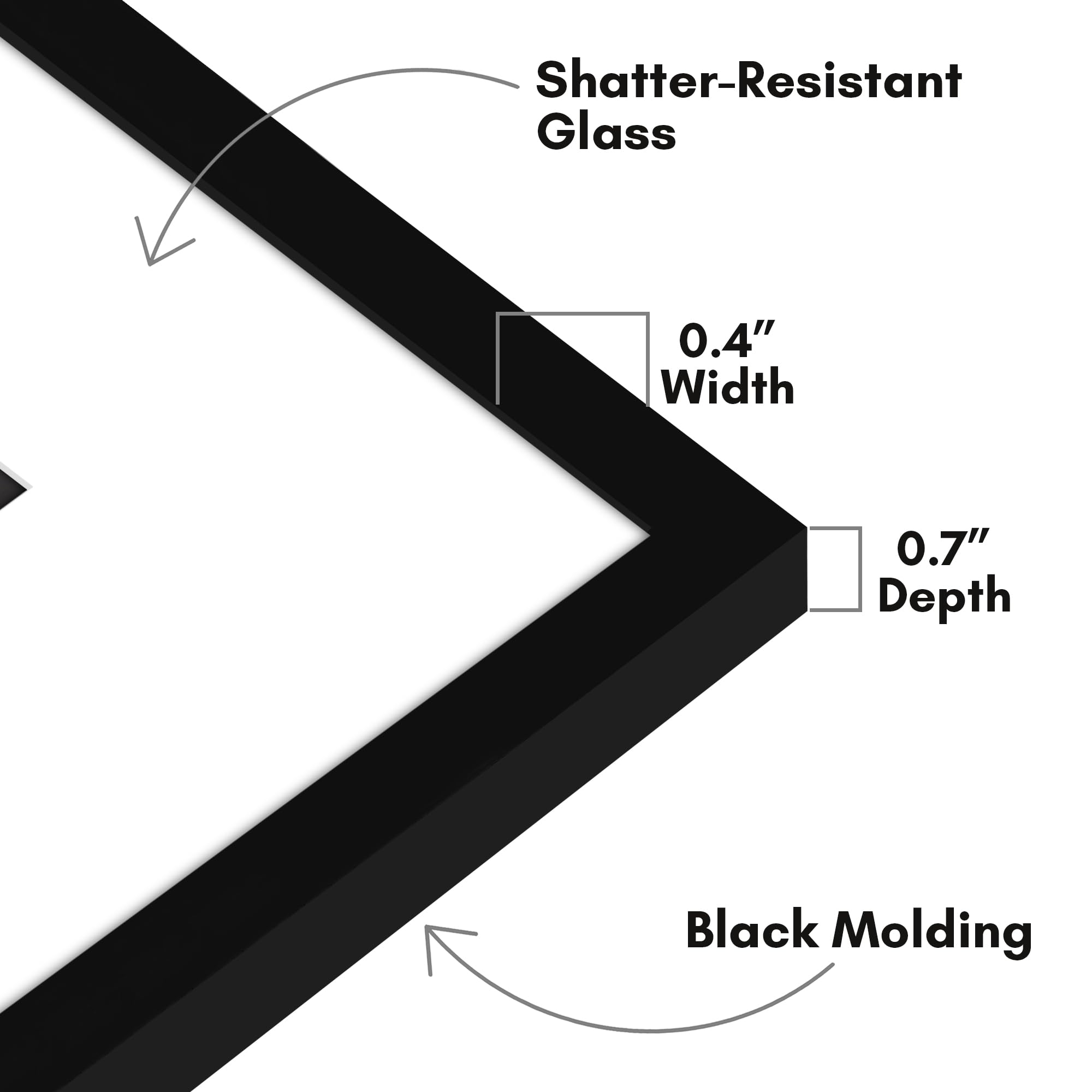 Americanflat 10x10 Picture Frame with Shatter-Resistant Glass - Use as 4x4 Frame with Mat or Display 10x10 Photo Without Mat - S